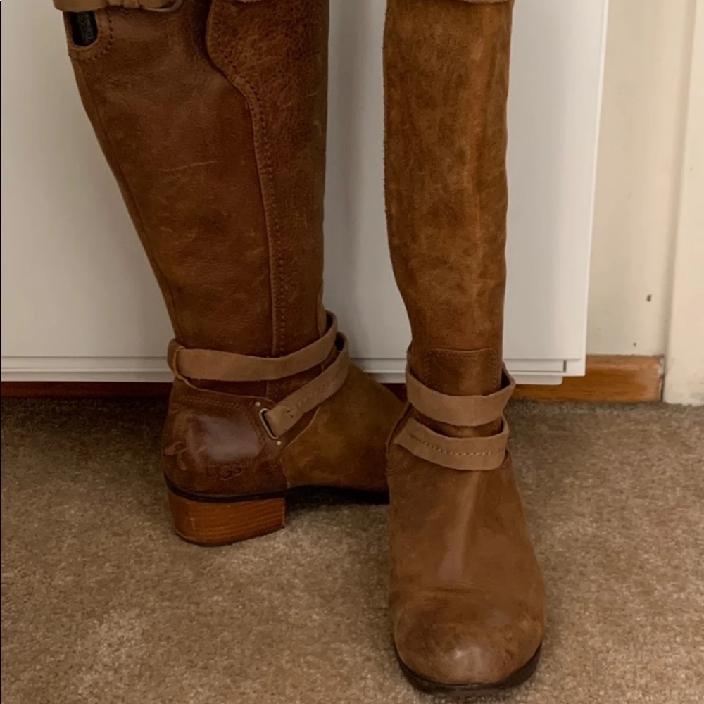 Ugg Darcie brown leather riding boots
